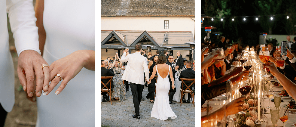 Wedding rings on couple's hands